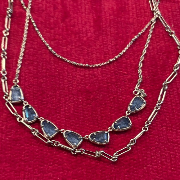 Kendra Scott Silver and Blue Necklace Susanna - Picture 3 of 4